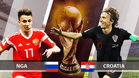 Tỷ lệ cược, kèo Nga vs Croatia 1h ngày 08/07/2018